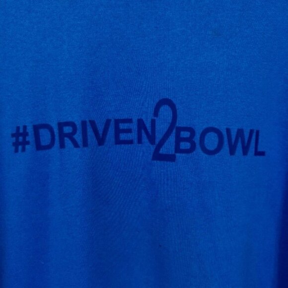 Turbo Bowling Driven2Bowl Men's XL Blue Tee Shirt - Picture 3 of 11